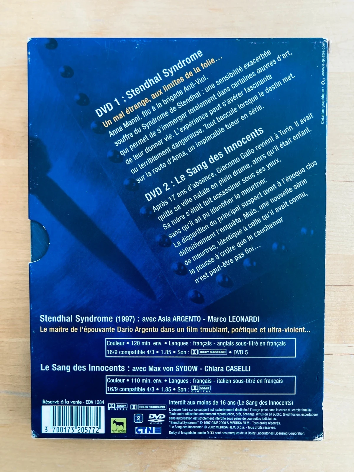 Coffret 2 DVD Dario Argento. – photo 2